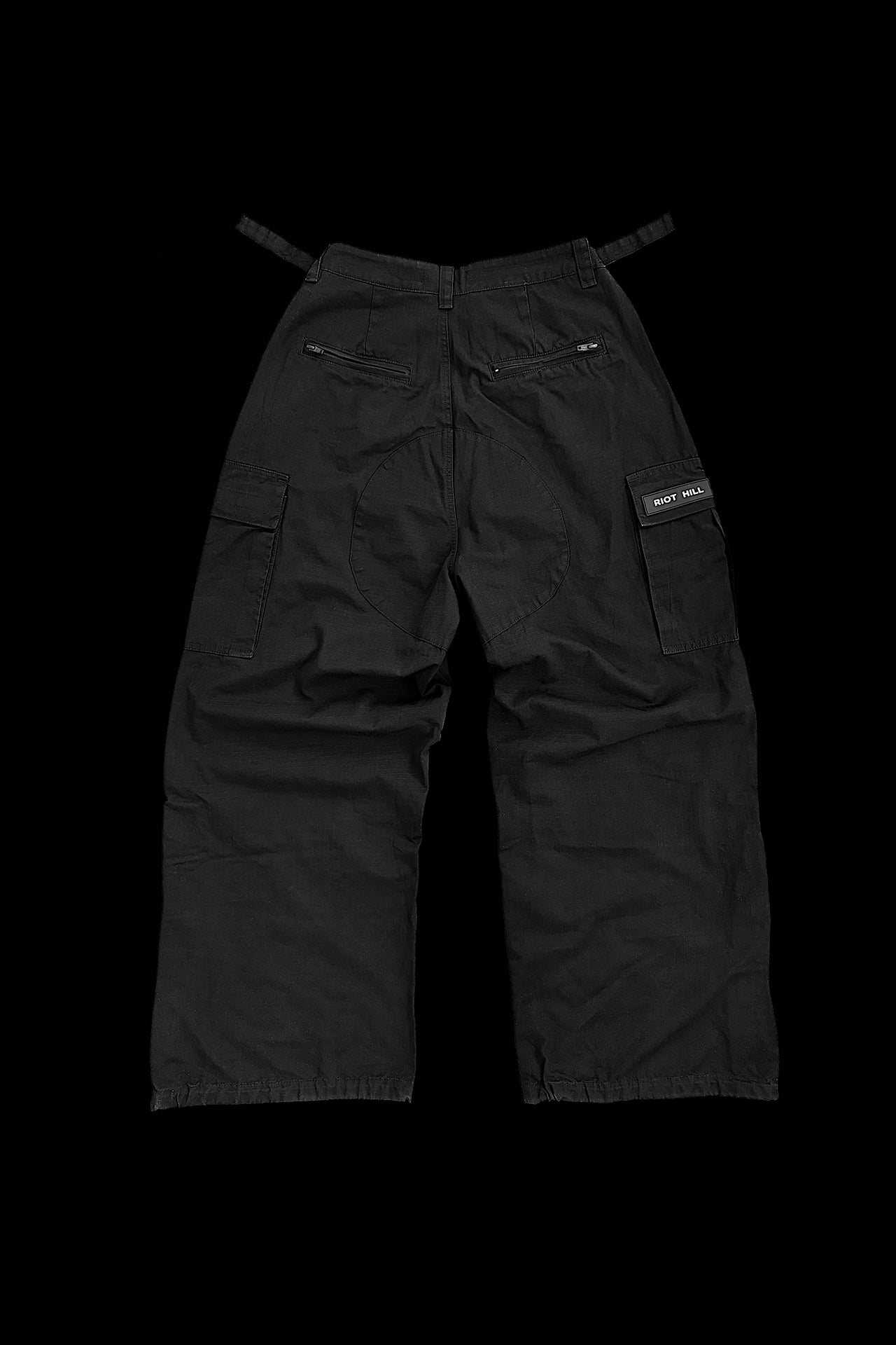 BLACK MILITARY CARGO PANTS