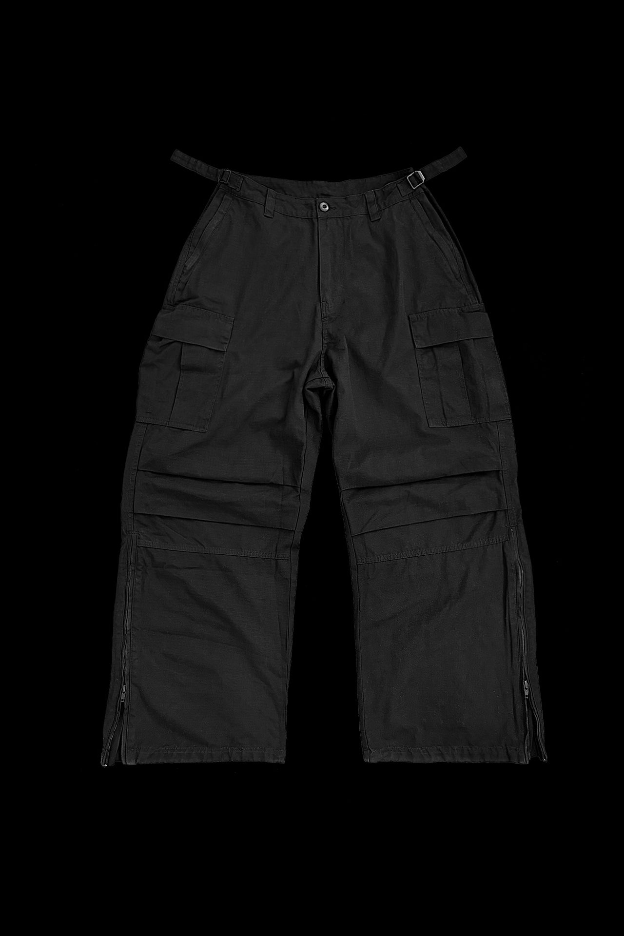 BLACK MILITARY CARGO PANTS